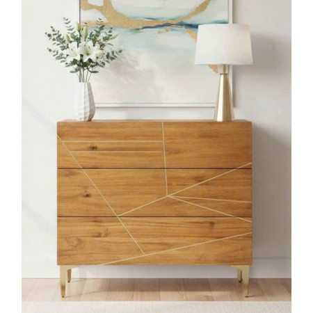 Living Spaces 206180 : Tủ Đứng 3 Ngăn Kéo - Vàng Đồng